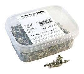 Оконный саморез Качественный КРЕПЕЖ 3.9х19 белый сверло 400 шт 0300087 КЧ 