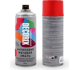 Аэрозольная акриловая эмаль Decorix (универсальная; красный; матовый; 520 мл) 0101-19 DX 