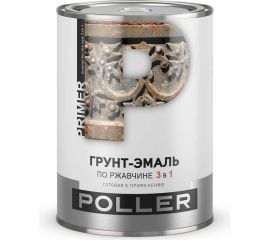 Грунт-эмаль по ржавчине 3 в 1 ПРЕСТИЖ Poller полуглянцевая, 2 л, сигнальный красный 240937 