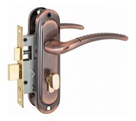 Врезной замок с ручкой Стандарт 132/50B AC (вертушка; старая медь) 4856 