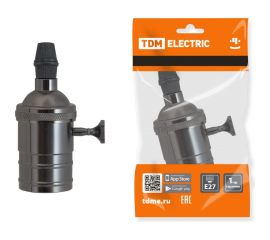 Подвесной патрон TDM Е27 с выключателем, металлический ""Лофт"", черный SQ0335-0067 