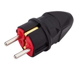 Прямая вилка AY-KA 16А 250В с заземлением, черный 7913500 