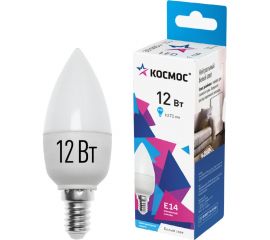 Светодиодная лампа КОСМОС LED 12Вт Свеча 220В E14 4500К LkecLED12wCNE1445 
