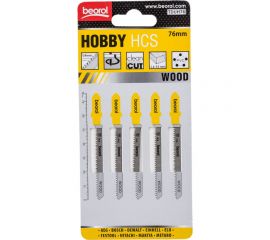 Пилки ""hobby"" по дереву 5 шт, 76 мм для лобзика BEOROL 245305 