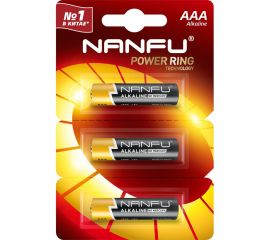 Батарейка NANFU alkaline aaa 3шт./бл (отрывной) 6901826017538 