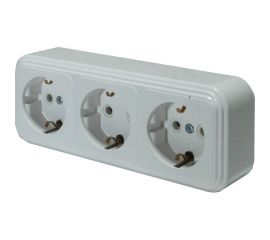 3-местная розетка SVET RA 16-365-Белый открытой установки с заземлением EV0311-0019 