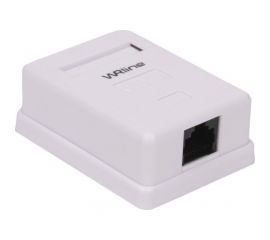 Одинарная неэкранированная компьютерная розетка WRline WR-WS-8P8C-C5E-1 RJ-45, категория 5e, внешняя, Dual IDC, цвет белый 505215 