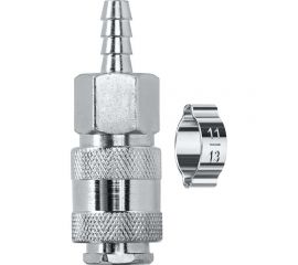 Переходник KRAFTOOL штуцер ""елочка"" 8 мм - рапид муфта, с хомутом 06596-08 