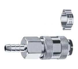 Переходник ЗУБР Профессионал штуцер ""елочка"" 8 мм - рапид муфта, с хомутом 64917-08 