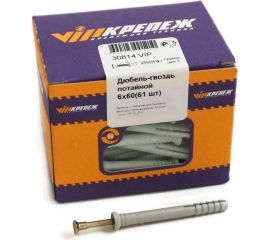 Дюбель-гвоздь VIPКрепеж потайной бортик 6х60 61 шт 30814 VIP 