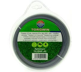 Леска для триммера 4 мм, 28 м, 450 гр, квадрат со стержнем, серебро TORGWIN TG204K-40 