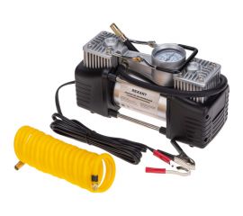 Автомобильный усиленный двухпоршневой компрессор REXANT в кейсе, с набором инструментов, 60 л/мин, 10 атм 80-0524 