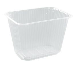 Одноразовый контейнер ЮПЛАСТ 2000 мл, без крышки, 186x132 мм, прозрачные, ПП, комплект 100 шт. 607547 