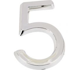 Самоклеящаяся цифра FUARO "5" ABS (50x37) CP хром 46907 