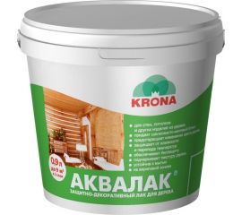 Защитно-декоративный лак для дерева KRONA Аквалак (ореховое дерево; 0,9 л) 66365200 