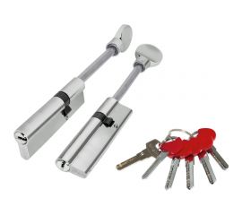 Цилиндровый механизм со штоком Fuaro D-PRO507-8/90 mm /55+10+25/ CP хром, 5+1 кл. перекодируемый 42683 