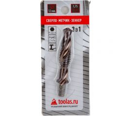 Метчик/сверло/зенкер 3 в 1 TOOLAS М12x1,75 00013015 