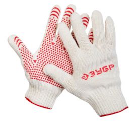 Трикотажные перчатки с защитой от скольжения ЗУБР МАСТЕР размер L-XL, 10 пар 11392-K10 