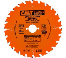 Диск пильный по дереву (210х30х2,8/1,8 мм; Z24) CMT 290.210.24M 