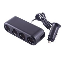 Разветвитель прикуривателя SKYWAY 4 гнезда, черный, предохранитель 10А S02301014 