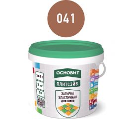 Эластичная цементная затирка для заполнения и защиты межплиточных швов шириной 1-10 мм Основит ПЛИТСЭЙВ XC6 E светло-коричневый 041, 2 кг 78068 