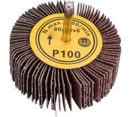 Головка-щётка лепестковая на шпильке (80x30x6 мм; Р100) Orientcraft OCFW80306100 