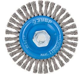 Щетка дисковая (125 мм; М14; плетеные пучки стальной проволоки 0.5 мм) ЗУБР 35192-125_z02 