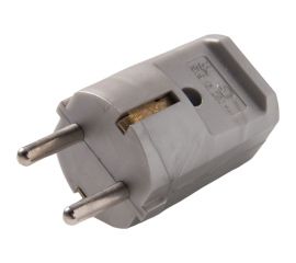 Кабельная вилка с защитным контактом ABL, без защитной муфты 16A 2P+E 250V, серебряный 1116120 