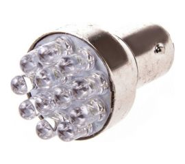 Автолампа диод S25 24V 12 LED диодов BAY15d 2-контурная белая SKYWAY S08202001 