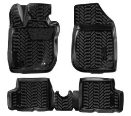 Ковры Airline для Renault Duster 2WD 11-15, 4 шт., высокий борт, 3D с подпятником, ТЭП, черные ACM-PS-53 