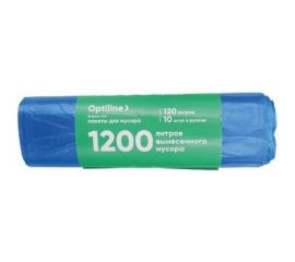 Пакеты для мусора ПНД 70x110 см, 120 л, синие, в рулоне 10 шт. Optiline 23-0100 