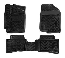 Ковры Airline для Hyundai Solaris I 10-17, 4 шт., крепеж, высокий борт, 3D с подпятником, ТЭП, черные ACM-PS-36 