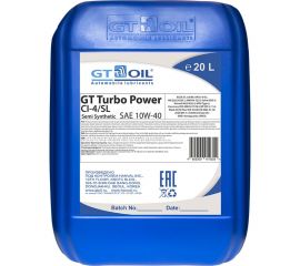 Масло Turbo Power, SAE 10W-40, API CI-4, 20 л GT OIL 4665300010355 