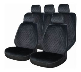 Накидка на сиденье автомобиля A2DM велюр, черный/черный, комплект на весь салон 105334 