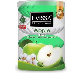 Туалетное мыло EVISSА пвх стакан, 4x110 гр. Яблоко М4131 