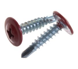 Прессшайба Качественный КРЕПЕЖ 4.2х19 мм, красно-коричневый RAL 3011, сверло, 250 шт 0300245 КЧ 