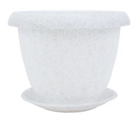 Горшок для растений Martika Розетта 0.9л, диам. 140 мм, с поддоном, мрамор С125МРА 