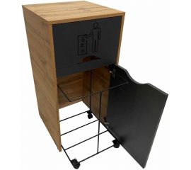 Мусорный контейнер-урна для фудкорта ИП Маковчик Оди 1000 цвет графит, дуб 5190009UOGD 