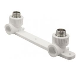 Комбинированный уголок VRT 20х1/2 нар., с креплением, двойной, белый EVER plast 538273 