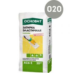 Эластичная цементная затирка для заполнения и защиты межплиточных швов шириной 1-10 мм Основит ПЛИТСЭЙВ XC6 E серая 020, 20 кг 74900 