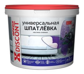 Универсальная шпатлевка ОРЕОЛ Дисконт масляно-клеевая, для внутренних работ, 1.5 кг 65828 