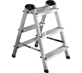 Алюминиевая 3-х ступенчатая двухсторонняя стремянка Perilla 111403 