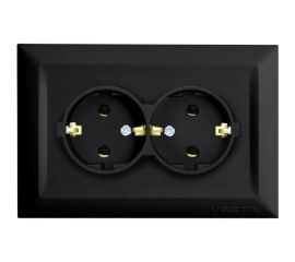 Розетка Vesta Electric roma двойная c заземлением FRZ00020202CMT 