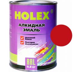 Алкидная автоэмаль HOLEX 3020 RAL красная, 0.8 кг HAS-383793 