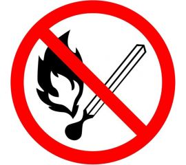 Табличка REXANT Запрещается пользоваться открытым огнем и курить, d-180мм 56-0056-2 
