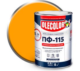 Эмаль OLECOLOR ПФ-115 желтый, 0.8 кг 4300000186 