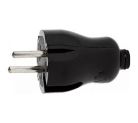 Вилка Smartbuy прямая, без заземления, черная, 10А, 250В SBE-10-P04-b 