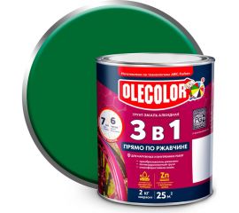 Грунт-эмаль по ржавчине OLECOLOR зеленый, 2 кг 4300005941 