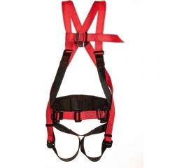 Удерживающая привязь с наплечными и набедренными лямками МОЛОТ Строп А ленты с карабином К1 УС 2 АЖ 