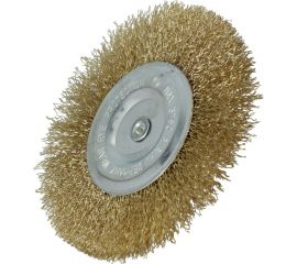 Щетка дисковая 120х35 мм, с хвостовиком, латунная FASTER TOOLS 3497 